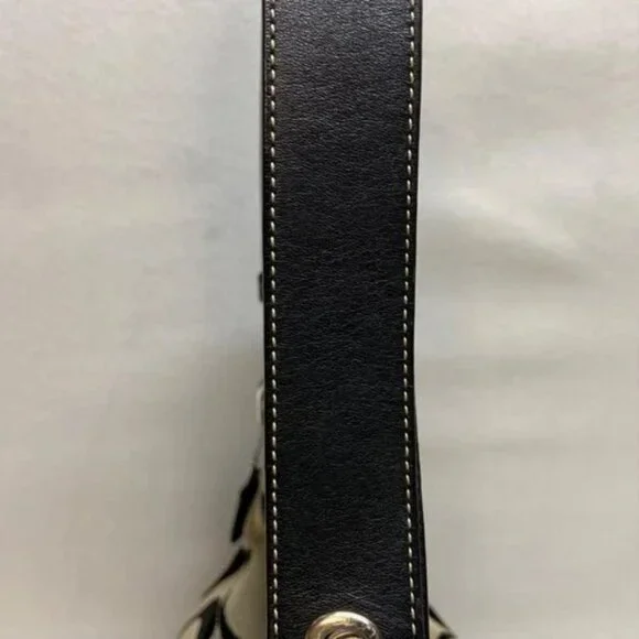 Coach Hobo Shoulderbag F15067 Signature Gray Canvas Black Leather Hand Bag READ - Picture 4 of 16